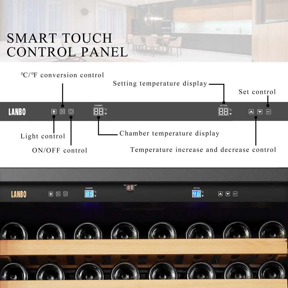 Lanbo French Door Single Zone Wine Cellar Cooler with Dual Doors